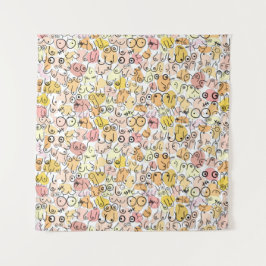 Gelbpastellfrau Wandteppich