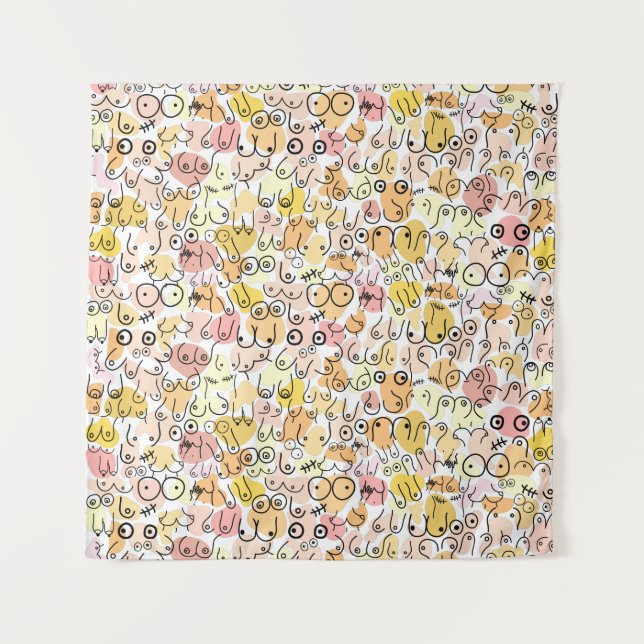 Gelbpastellfrau Wandteppich (Vorderseite)