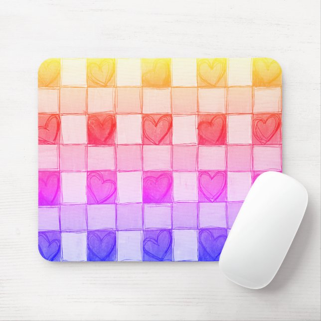 Gelbpinke Lila Herzmuskelmuskel Pad Mousepad (Mit Mouse)