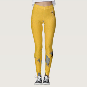 Gelbrisches Metall: schmutzige Textur. Leggings