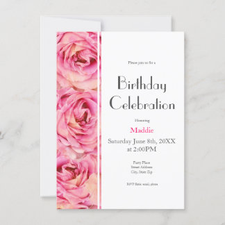 Gelbrosa Aquarellfarben Rose Abstraktes Muster Einladung