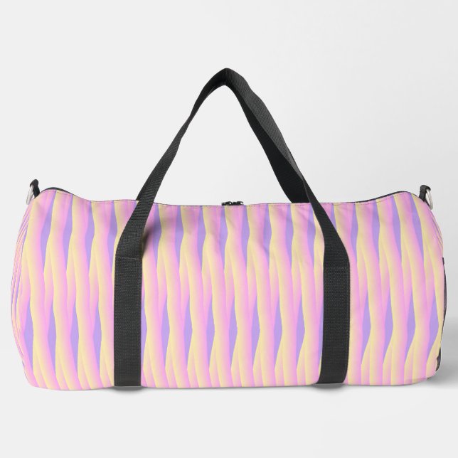 Gelbrosa lila Stifte Duffle Bag (Vorderseite)