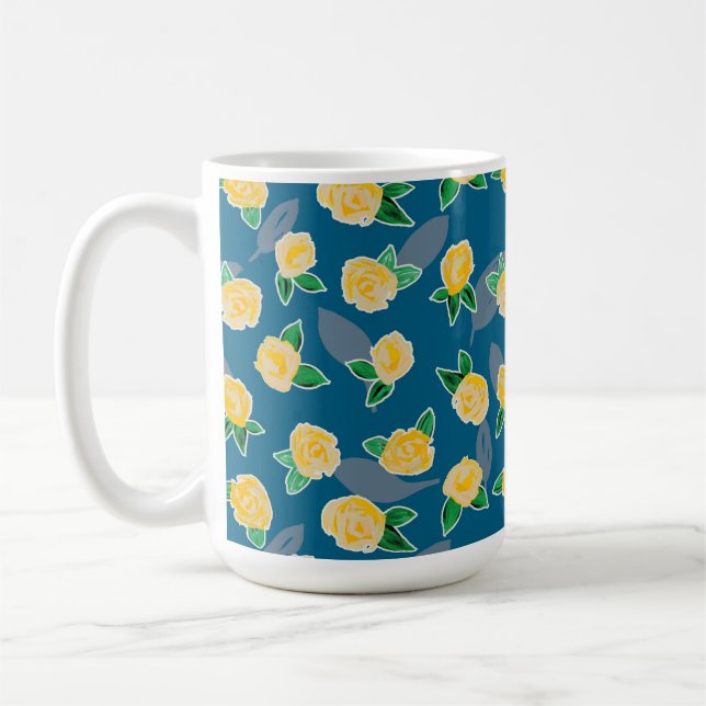 Gelbrosenmuster Kaffeetasse (Links)