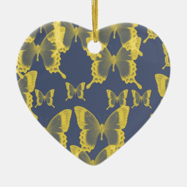 Gelbschmetterling Keramikornament (Vorne)