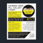 Gelbschwanz-Skip, Skip/Dumpster Flyer<br><div class="desc">Gelbes Rubbish Skip,  Skip/Dumpster Company Werbung Flyer durch den Business Card Store.</div>