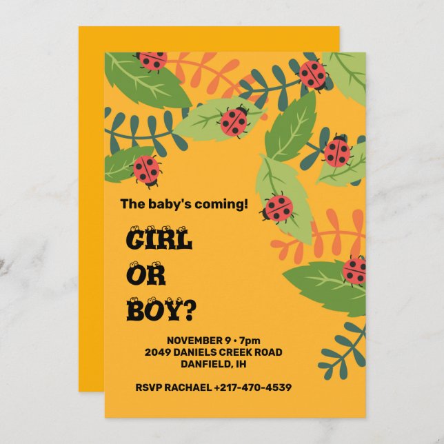 Gelbschwanzdusche Einladung (Vorne/Hinten)