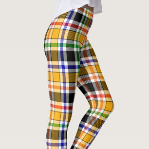Gelbschwarzer Multicolor Flannel Kariert Tartan Leggings
