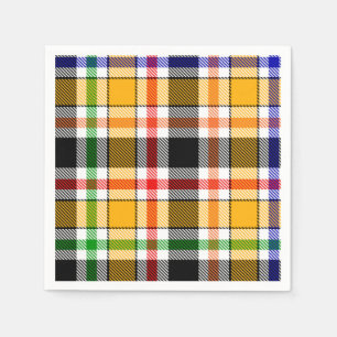 Gelbschwarzer Multicolor Flannel Kariert Tartan Serviette