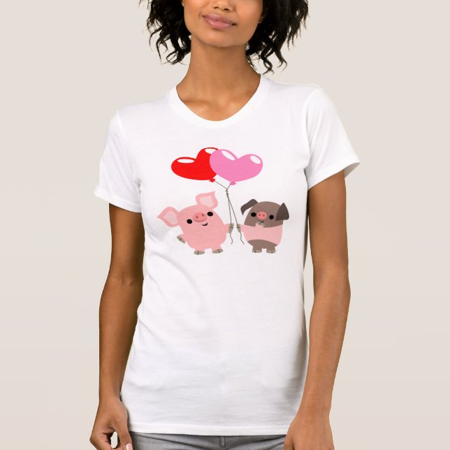 Gelbschweine (Cartoon) T - Shirt (Vorderseite)