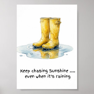 Gelbstiefel Wasserfarben Kunst Druck Poster