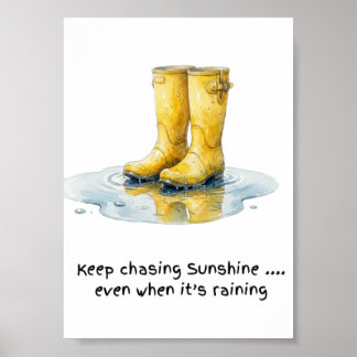Gelbstiefel Wasserfarben Kunst Druck Poster