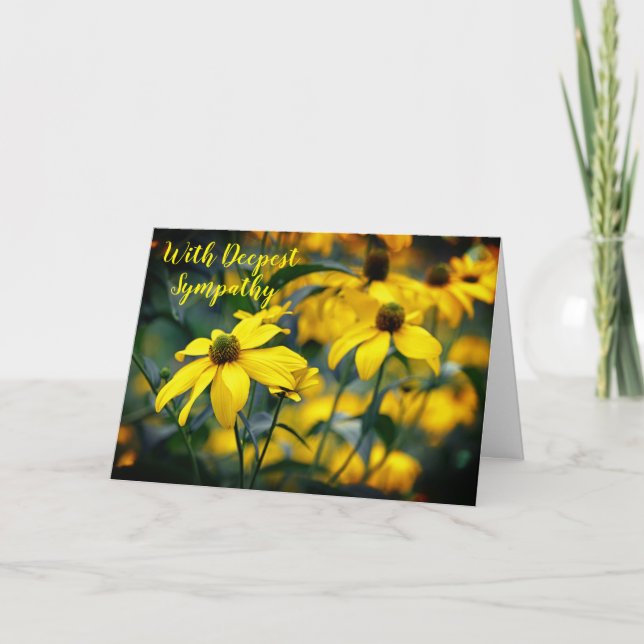 Gelbstlebedecke mit tiefem Beileid Karte (Vorderseite)