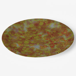 Gelbstreifen mit karierten Streifen Pappteller