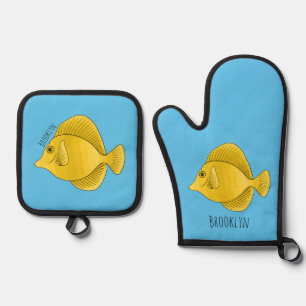 Gelbtang-Cartoon Ofenhandschuh & Topflappen-Set