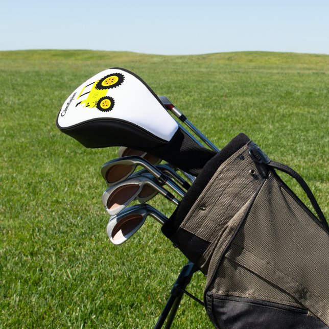 Gelbtraktor-Design Golf Headcover (In SItu)