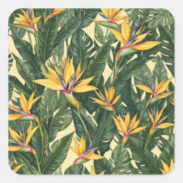Gelbvogel der Paradischen Blume Quadratischer Aufkleber