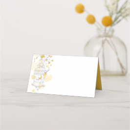 Gelbvögel Platzkarten mit Schaukäfig