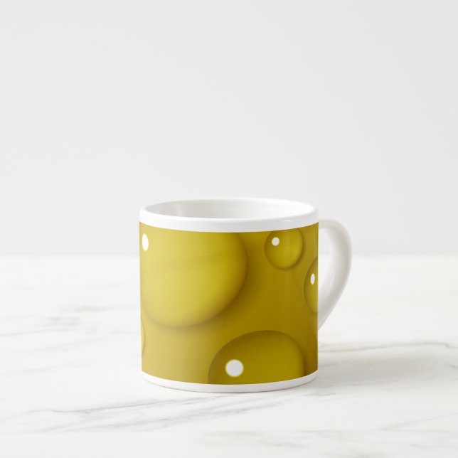 Gelbwassertropfen Hintergrund Espressotasse (Vorderseite Rechts)