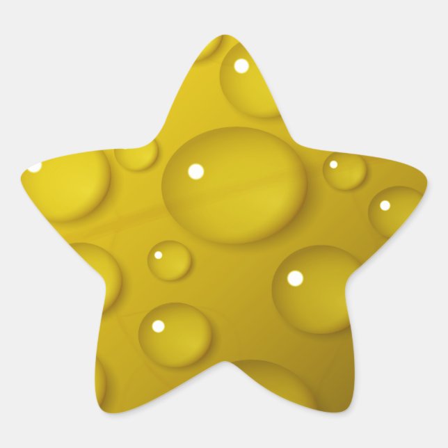 Gelbwassertropfen Hintergrund Stern-Aufkleber (Vorderseite)