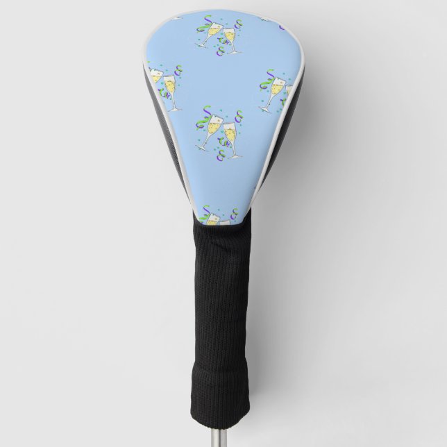 Gelbwein in Blau Golf Headcover (Vorderseite)