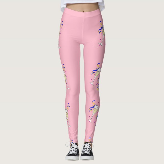 Gelbwein in Rosa Leggings (Vorderseite)