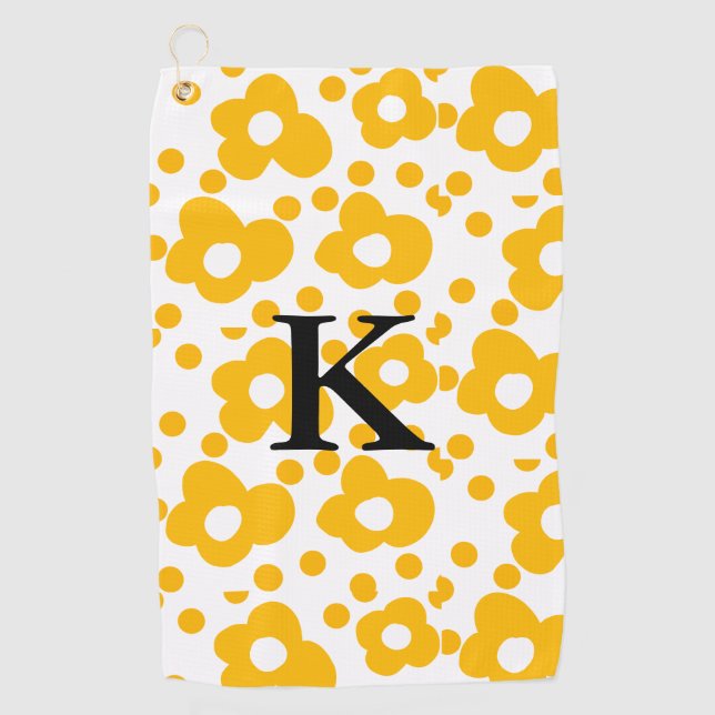 Gelbweiße Bläschen-Bläschen-Muster Golfhandtuch (Vorderseite)