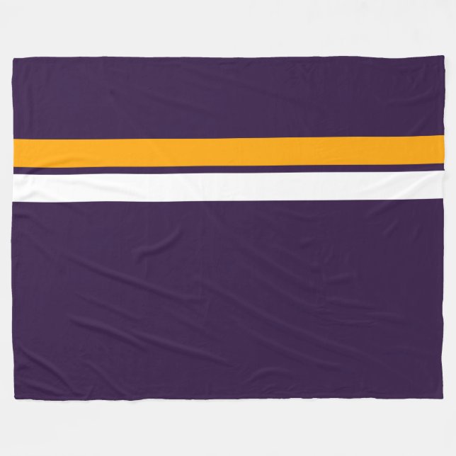 Gelbweiße obere Lenkerstreifen auf tiefen Lila Str Fleecedecke (Vorderseite (Horizontal))