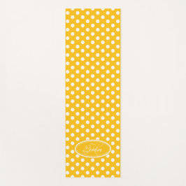 Gelbweiße Polka Dot Yogmatte Yogamatte