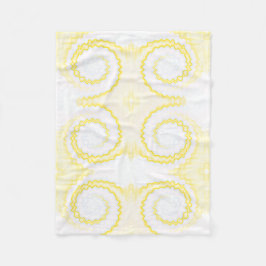 Gelbweißer Swirl gefärbte Krawatte Funky Retro Fleecedecke