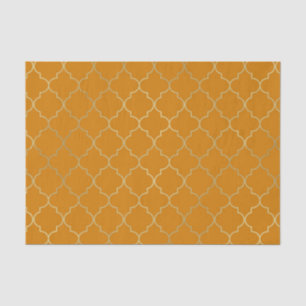 Gelbwurz-Gelb u. GoldQuatrefoil Muster-Party Seidenpapier