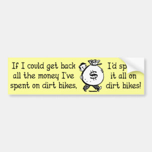 Geld auf Dirt Bikes Motocross Lustiger Stoßsticker Autoaufkleber