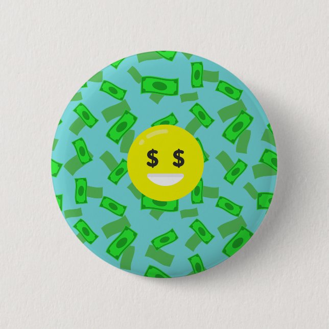 Geld-augen-Emoji Button (Vorderseite)