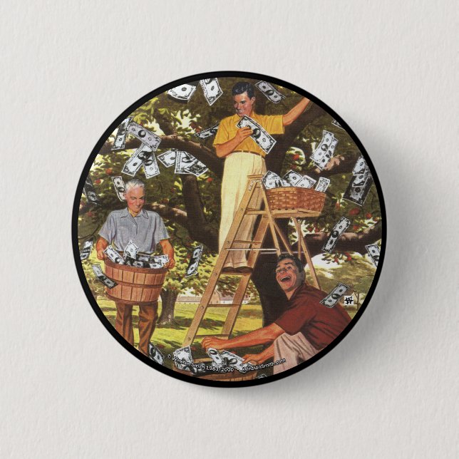 Geld-Baum-Knopf groß Button (Vorderseite)