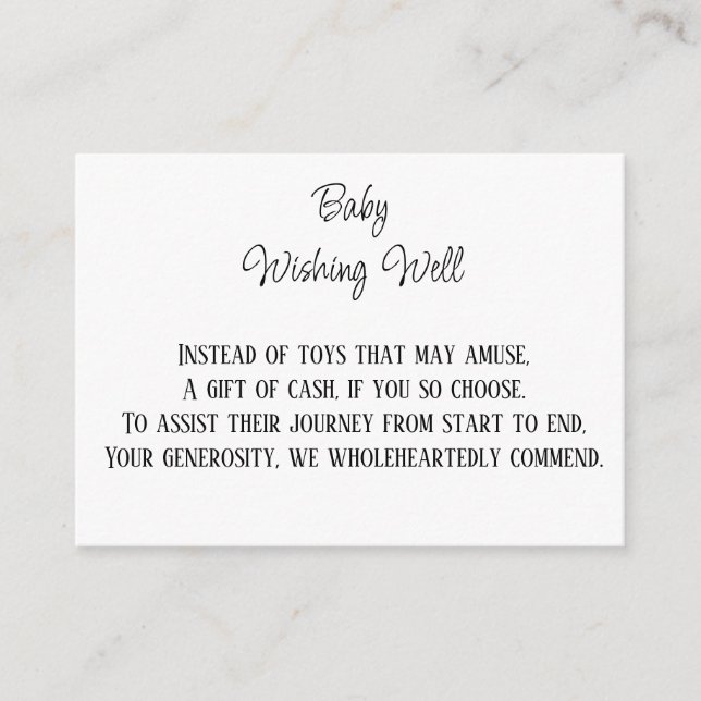 Geld-Beitrag-Baby wünscht gut Begleitkarte (Vorderseite)