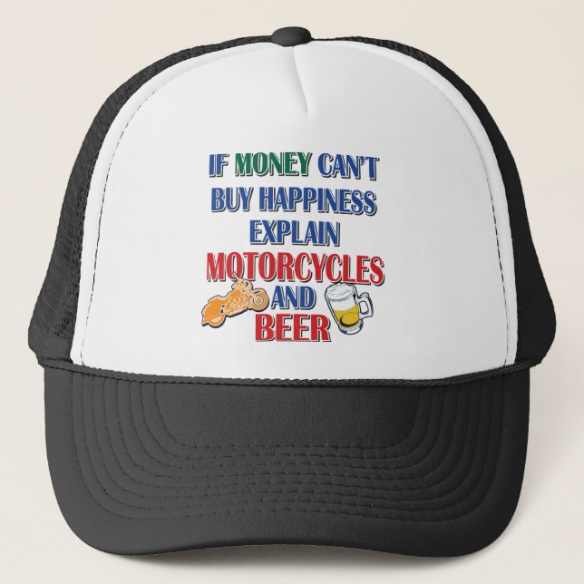 Geld — Bier-Motorrad Truckerkappe (Vorderseite)