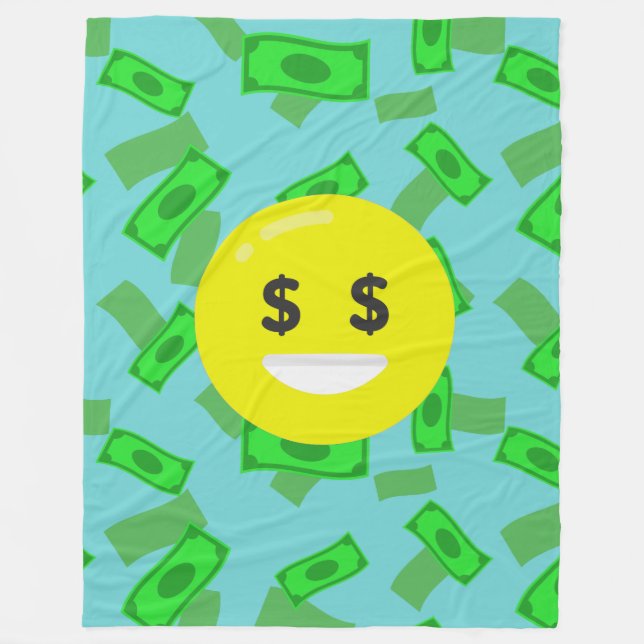 Geld-Emoji-Decke Fleecedecke (Vorderseite)