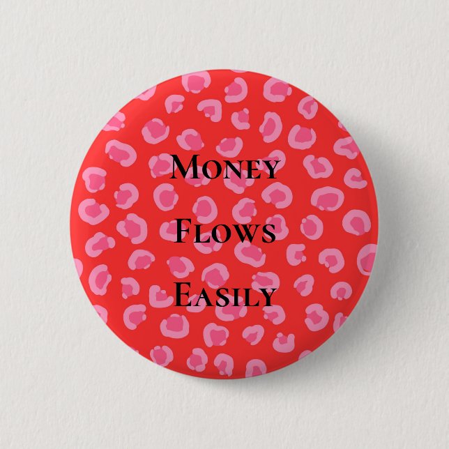 Geld fließt leicht Geld Affirmation Manifestation Button (Vorderseite)