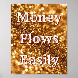 Geld fließt leicht Geld-Affirmation Manifestation Poster