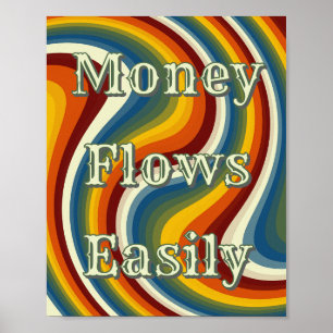 Geld fließt leicht Geld-Affirmation Manifestation Poster