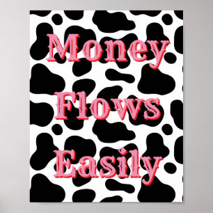 Geld fließt leicht Geld Affirmation Manifestation Poster