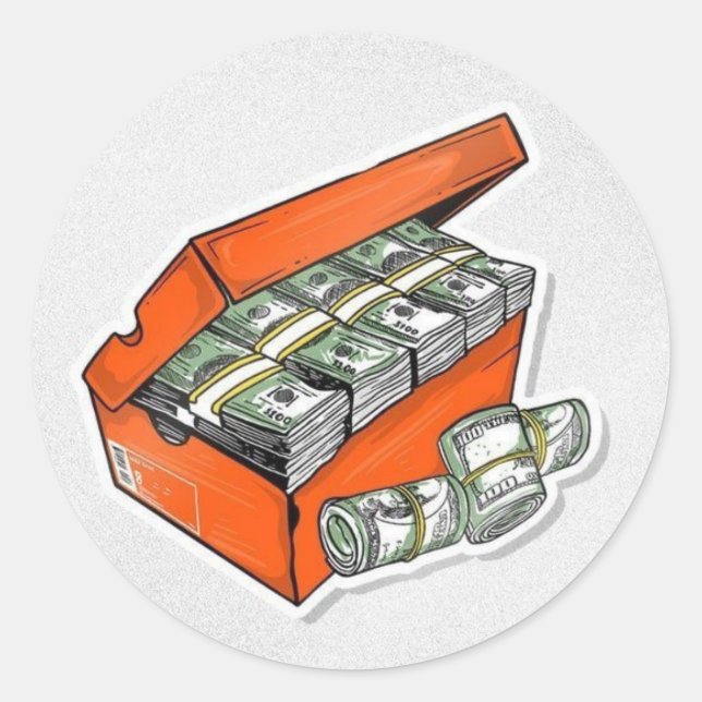 Geld gedruckt runder aufkleber (Vorderseite)