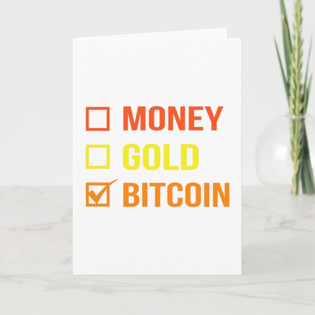 Geld, Gold oder Bitcoin Karte (Vorderseite)