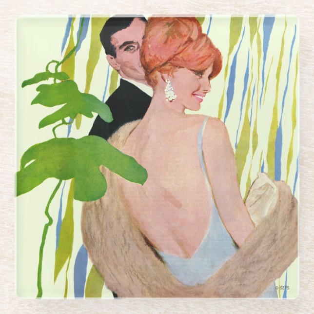 Geld im Kopf Glasuntersetzer (Vorderseite)