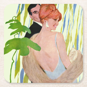 Geld im Kopf Rechteckiger Pappuntersetzer