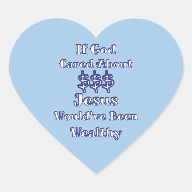 Geld ist nicht alles Herz-Aufkleber (Vorderseite)