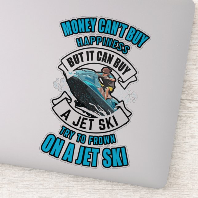 Geld kann Glück nicht kaufen, aber es kann Aufkleb Aufkleber (Detail)