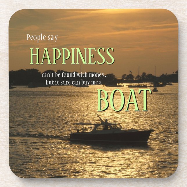 Geld kann kein glückliches Boot am Hafen kaufen Getränkeuntersetzer (Vorderseite)