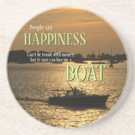 Geld kann kein glückliches Boot am Hafen kaufen Getränkeuntersetzer