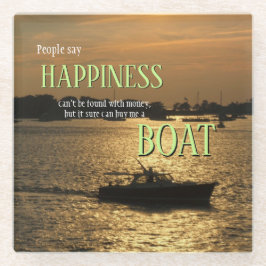 Geld kann kein glückliches Boot am Hafen kaufen Glasuntersetzer