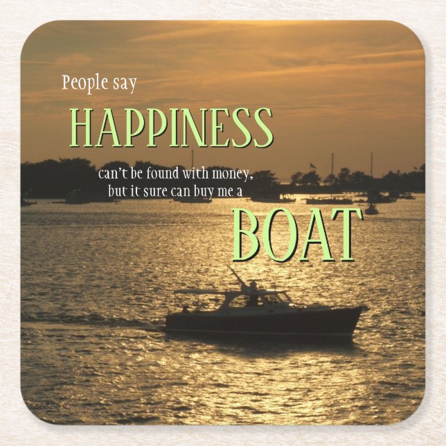 Geld kann kein glückliches Boot am Hafen kaufen Rechteckiger Pappuntersetzer (Vorderseite)
